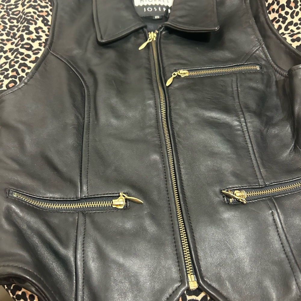 Beautiful soft butter leather vest by Michael Joseph’s
